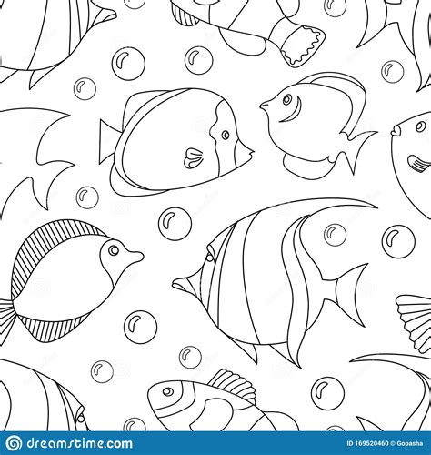 Published by blue star, the team behind multiple national bestselling adult coloring books. Seamless Pattern With Black And White Tropical Fish ...