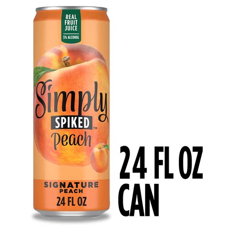 Simply Spiked Peach 24 Fl Oz Can 5 ABV Walmart Com