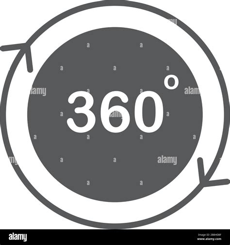 360 Degree View Vector Icon Isolated On White Background Stock Vector