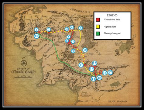 Middle Earth Map The Hobbit Path Time Zones Map