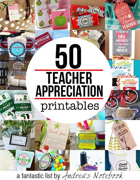 Diy Crafts Ideas 50 Free Teacher Appreciation Printables Diypick