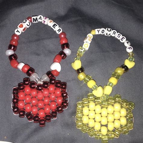 Self Love Kandi Heart Beaded Bracelets Beaded Necklace Kandi