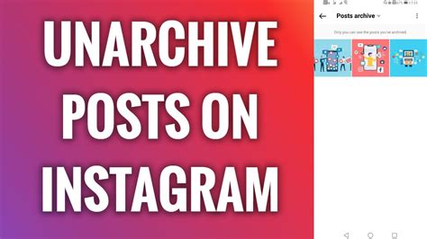 How To Unarchive Posts On Instagram YouTube