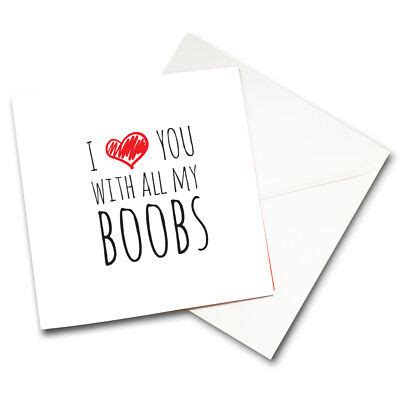 BOOBS Card Funny Love Card Husband Wife Girlfriend Babefriend Partner RUDE EBay