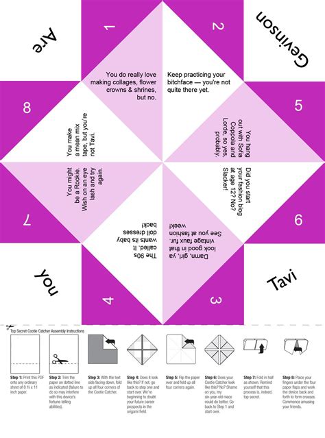 Pin On Printable Paper Fortune Tellers