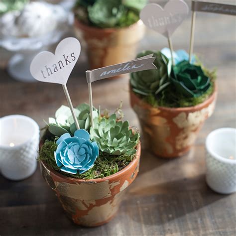 Diy Wedding Favors Paper Succulent Pots Lia Griffith