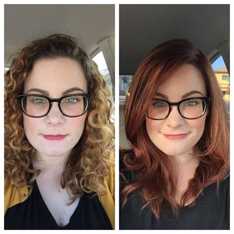How do i go about this because i have been told it will go green on top of the red. Before and after (blonde to red) | Auburn hair, Light hair ...