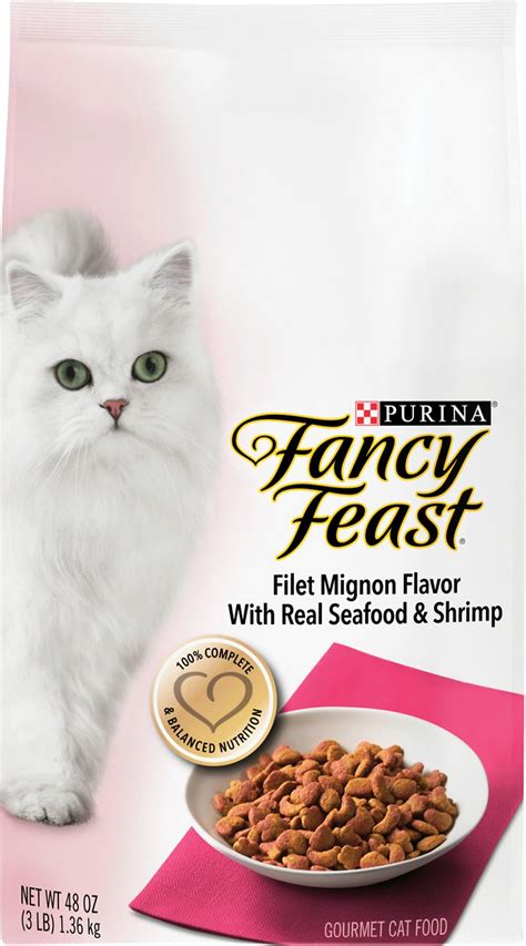 Purina fancy feast dry cat food, seafood &shrimp flavor. Fancy Feast Gourmet Filet Mignon Flavor with Real Seafood ...