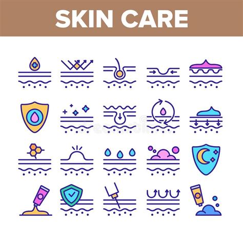 Skin Care Collection Elements Icons Set Vector Stock Vector