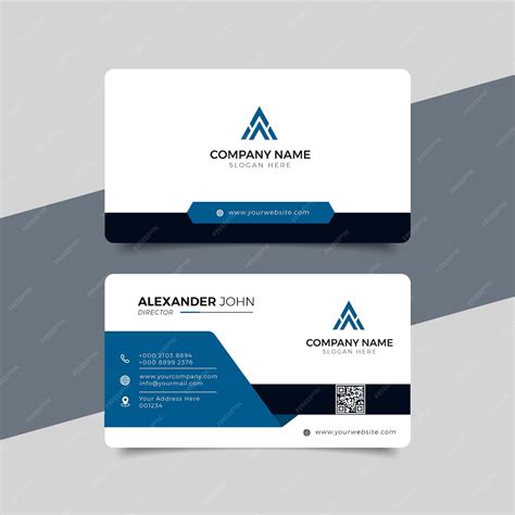 Premium Vector Modern Business Card Blue Corporate Professional