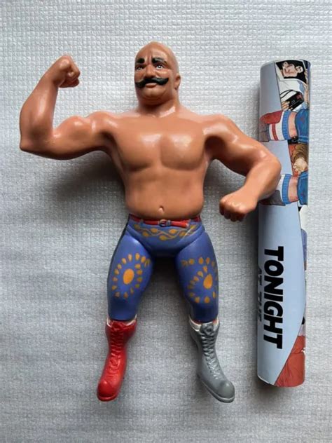 Iron Shiek 1984 Ljn Titan Sports 8 Wrestling Figure With Poster Wwf