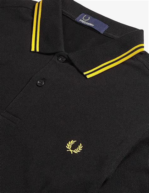 Fred Perry Twin Tipped Polo Shirt Blacknew Yellow Garmentory