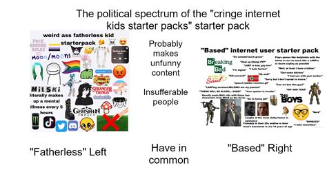 The Political Spectrum Of The Cringe Internet Kids Starter Packs