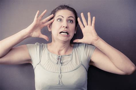 Stressed Nervous Woman Portrait Stock Photo Download Image Now 2015