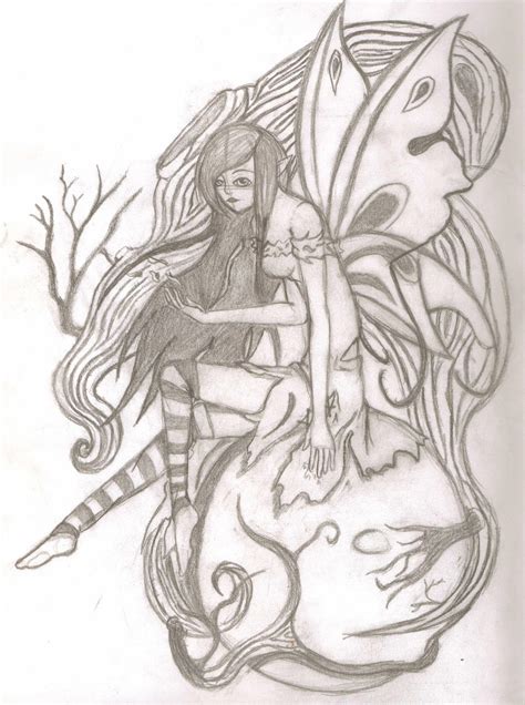 Dark Fairy Pencil Sketch By Lfangirl46 On Deviantart