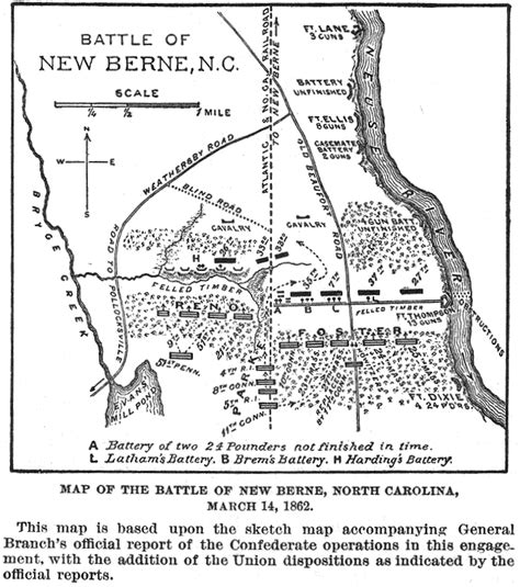 Map Battle Of New Berne 14 March 1862