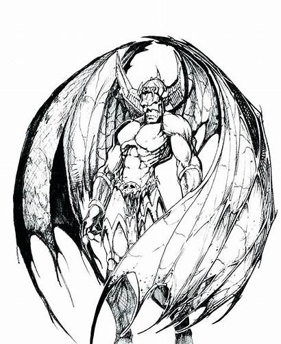 Demon Drawing Dragon Coloring Drawings Pages Pencil