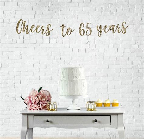 Cheers To 65 Years 65 Years Blessed Banner 65th Birthday Etsy