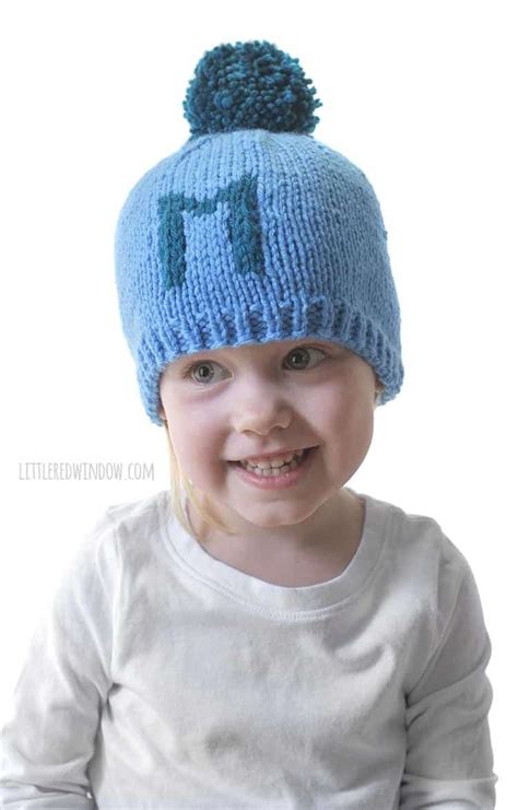 Monogram Hat Knitting Pattern With Images Baby Hat Knitting Pattern
