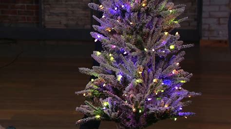 Santas Best Snow Flurry Christmas Tree W 7 Function Lights On Qvc