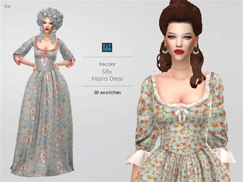 Sifix Maria Dress Rc At Elfdor Sims Sims 4 Updates