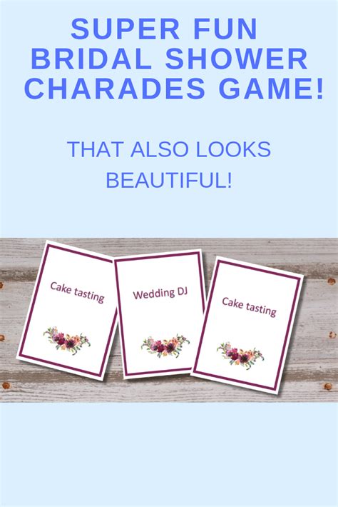 Bridal Shower Charades Pictionary Game 50 Cards Burgundy Etsy