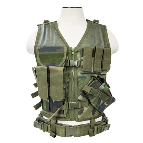 Double Shooting Pad Tactical Vest Tactical Vest Woodland Camo Tactical