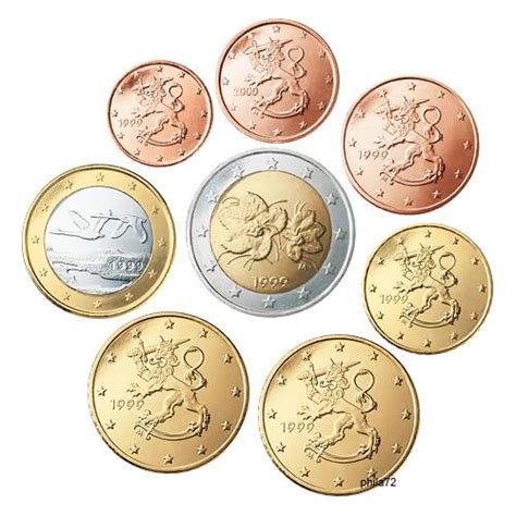 Série Complète Pièces 1 Cent A 2 Euros Collection Finlande 2010 Unc