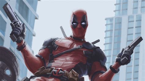 Deadpool With Two Guns Up Artwork Hd Superheroes 4k Wallpapers