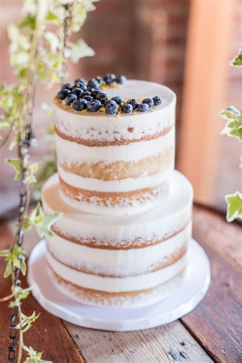 Cakes Desserts Photos Semi Naked Cake With Blueberries Inside