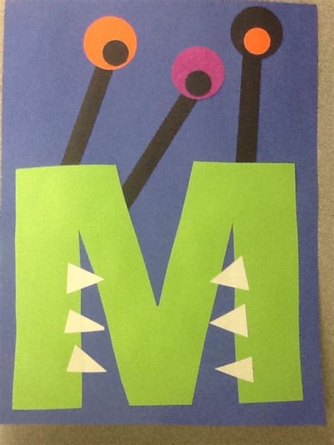 M is for monster | Letter a crafts, Preschool crafts, Daycare crafts