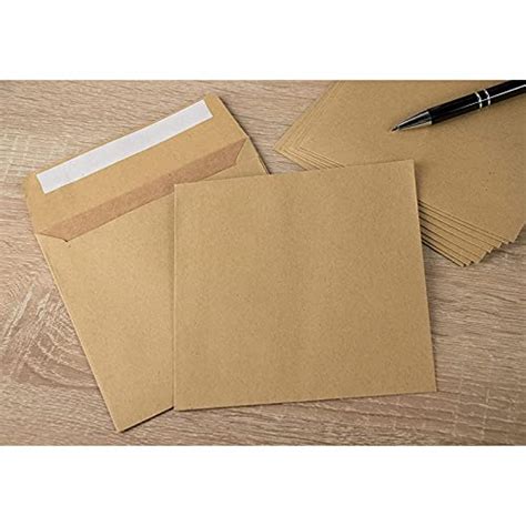 50 Pack Square Kraft Envelopes For Invitation And Greeting Cards 55x55