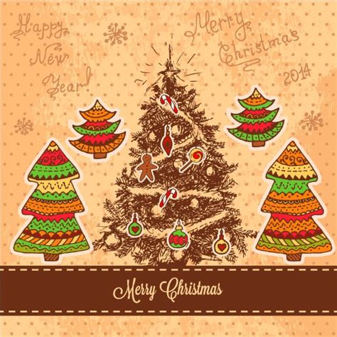 Vintage Christmas Tree — Stock Vector © Chistoprudnaya 7399337
