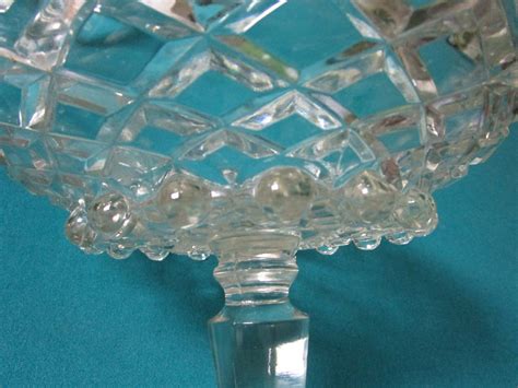 Antique Eapg Depression Glass Diamond Pattern Footed Bowl 8 X 10 1 2 [backrck] Ebay