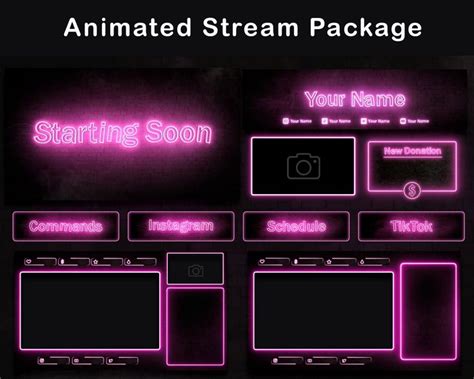 An Animated Stream Package With Neon Lights