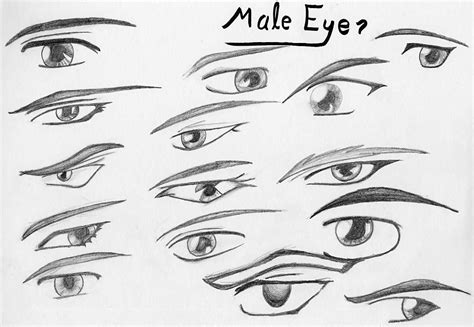 In anime anatomy, on average, guys are a full head taller than girls. Male Eyes by Rob-u on DeviantArt | Eye drawing, Anime ...