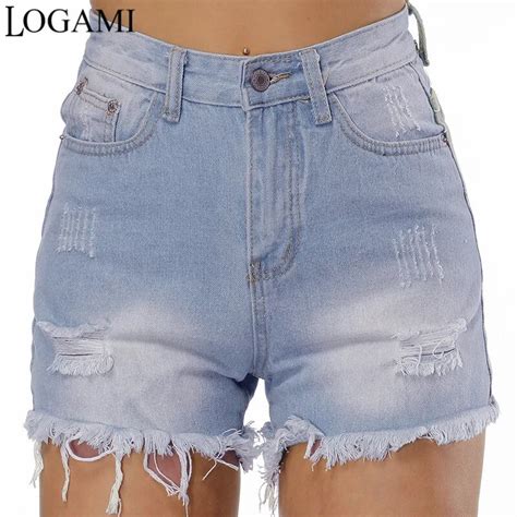 Aliexpress Com Buy Logami Mini Denim Shorts Sexy Womens Cotton Shorts