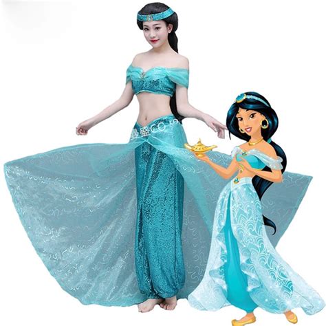 Princess Jasmine Embroidered Live Action Movie Cosplay Costume Ubicaciondepersonascdmxgobmx