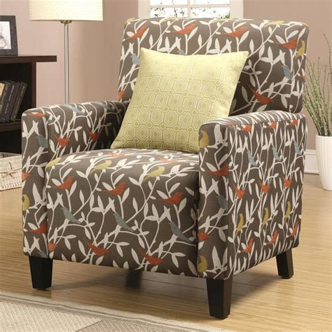 Casual Artistic Multi Color Bird Design Living Room Accent Chair