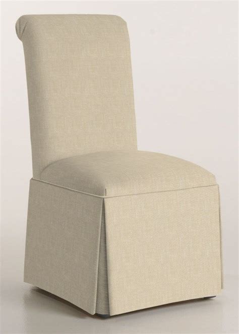 Select a slipcover style from the list below to see fabric / color classic full length custom chair slipcover with corner kick pleat skirt or gathered skirt. Scroll Back Parson Chair with Kick-Pleat Skirt | Custom ...