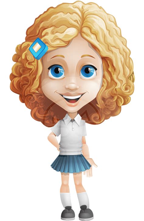 So, artists will typically use a more spikey lo. Little Blonde Girl with Curly Hair Cartoon Vector ...