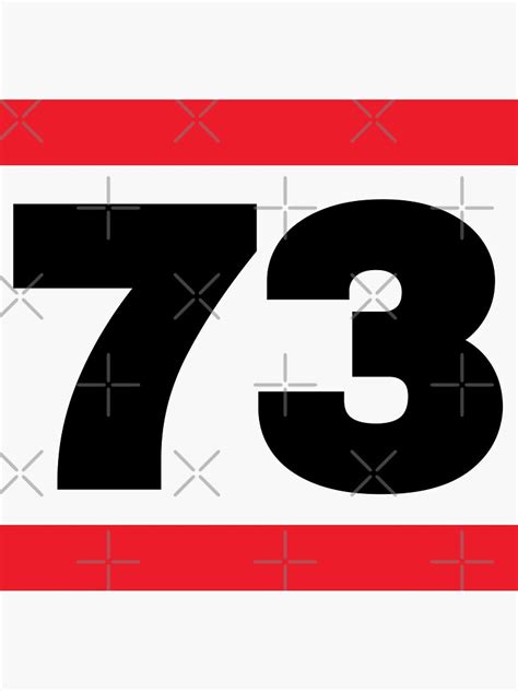 73 Number Seventy Three Sticker By Under Thetable Redbubble