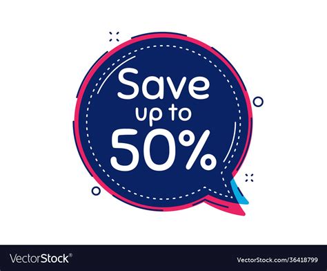 Save Up To 50 Percent Discount Sale Offer Price Vector Image