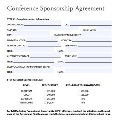 Sponsorship Agreement Templates 10 Free Word Excel And Pdf Formats