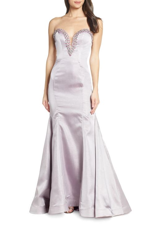 Mac duggal women's sweetheart strapless bustier ballgown. Mac Duggal Beaded Bustier Bodice Evening Dress in Purple ...