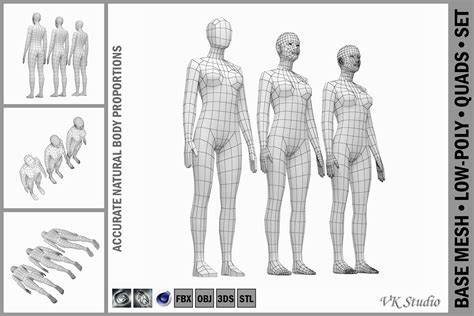 Female Base Mesh Natural Proportions 3d Characters And People