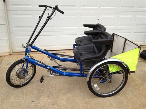 Worksman Electric Assist Side By Side Team Dual Trike Adult Bicycle P