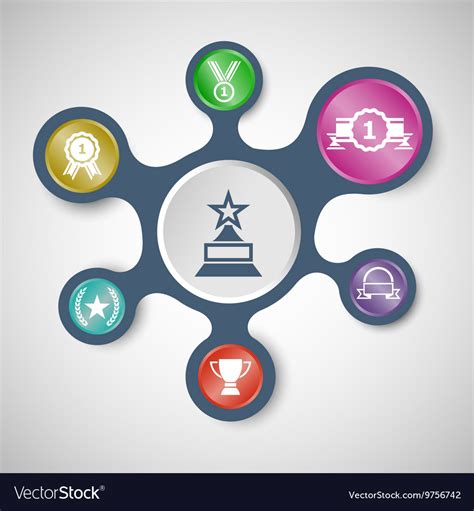 Award Infographic Templates With Connected Vector Image