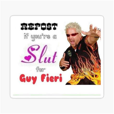 Slut For Guy Fieri Sticker By Bartzlaura Redbubble