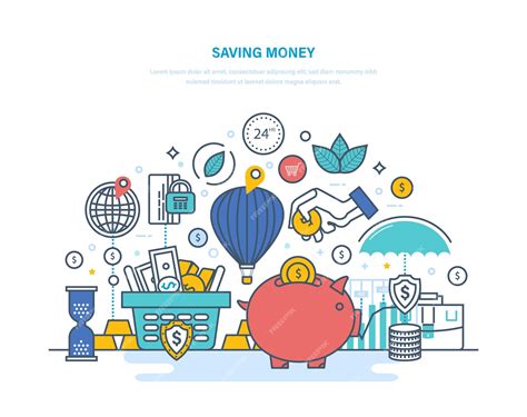 Premium Vector Saving Money Concept Accumulation Financial Security